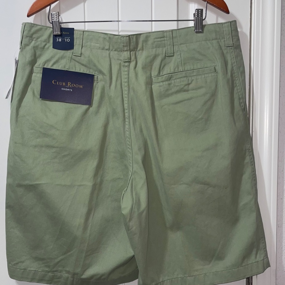 NEW Men's Club Room Green Clover Chino Short Adult Sz W 30 Inseam 10 100% Cotton - Picture 6 of 9